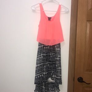 Pink and Black High Low Dress